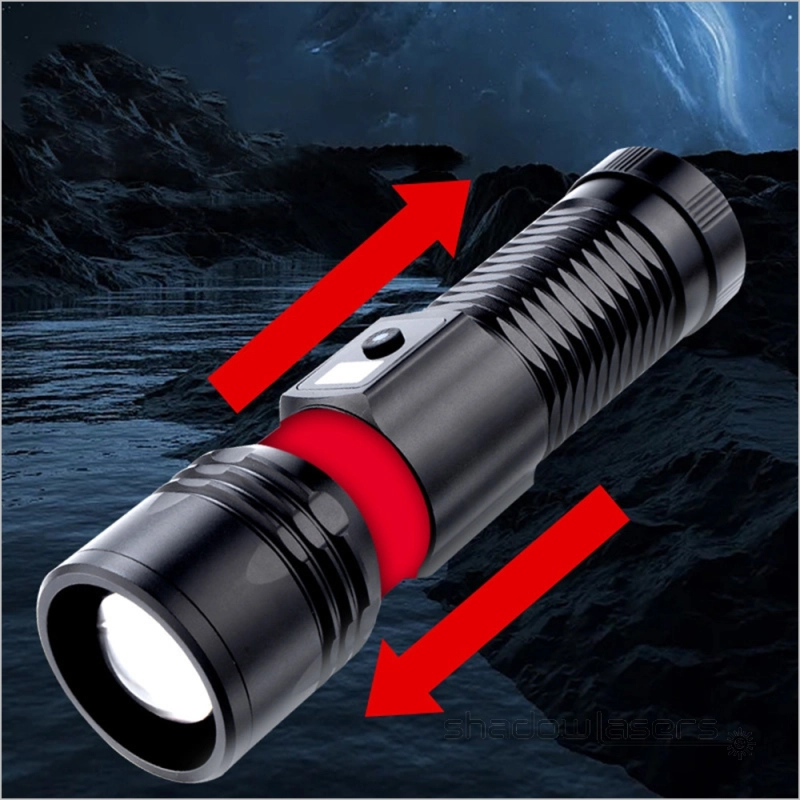 H6-BGR Telescopic Focus 40W 5 Models White Laser LED Flashlight&3 Color Laser Pointers