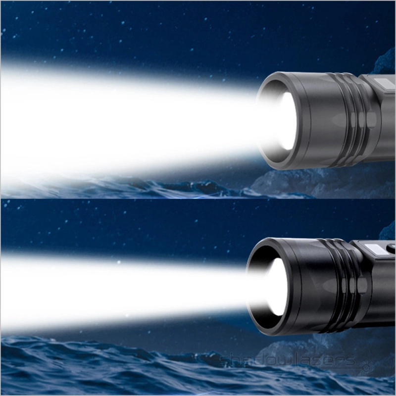 H6-BGR Telescopic Focus 40W 5 Models White Laser LED Flashlight&3 Color Laser Pointers