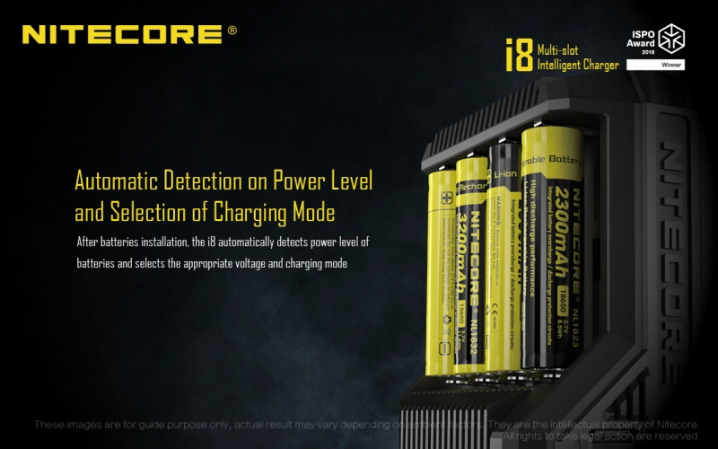 NITECORE I8 Intelli Charger For 18650 16340 26650 Li-ion & Ni-MH