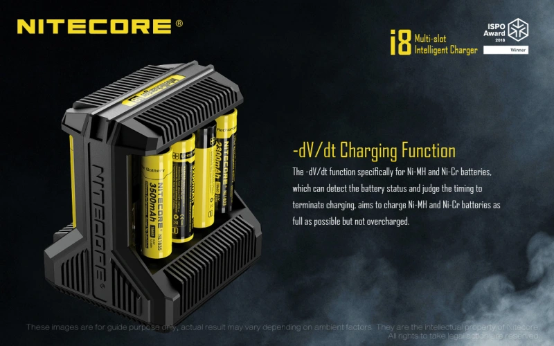 NITECORE I8 Intelli Charger For 18650 16340 26650 Li-ion & Ni-MH