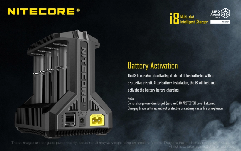 NITECORE I8 Intelli Charger For 18650 16340 26650 Li-ion & Ni-MH