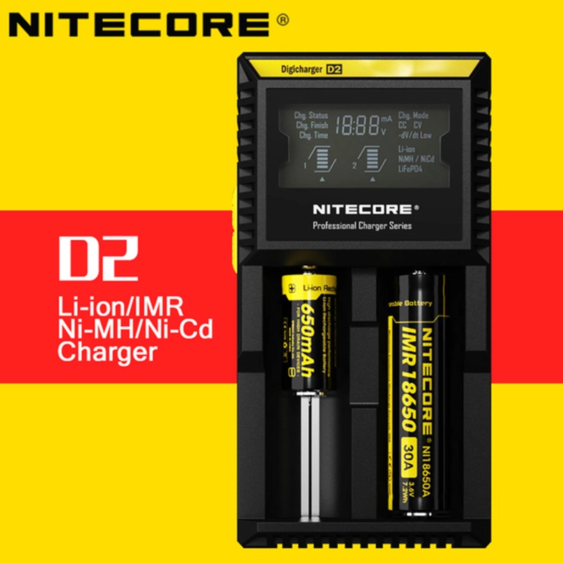 NITECORE D2 Digi Charger LED For 18650 16340 14500 26650 Li-ion & Ni-MH