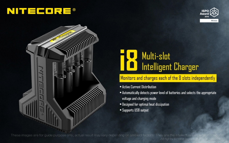 NITECORE I8 Intelli Charger For 18650 16340 26650 Li-ion & Ni-MH