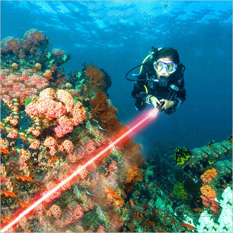 RD8 638nm Waterproof IP7 Red Laser Pointer 1200MW-2100MW-2500MW Multi Beam Under Water 5M