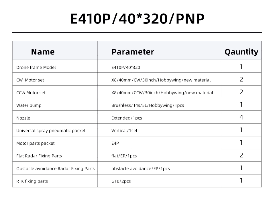 EFT E410P 10L 4 Axis Agricultural Drone Frame Aagosh