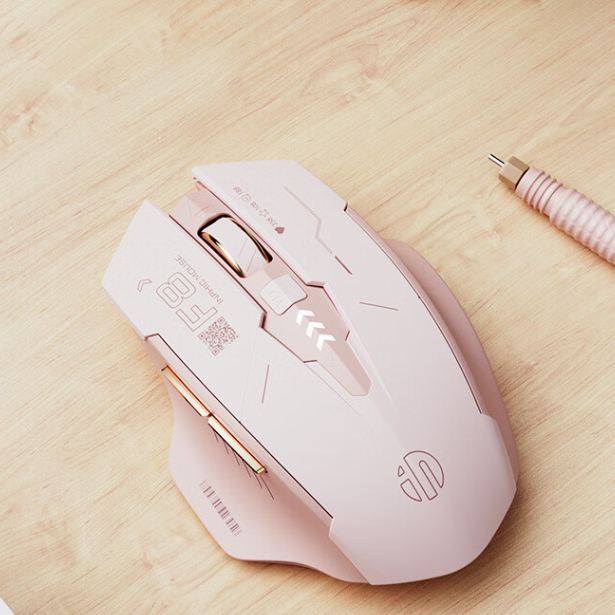 INPHIC Wireless Mouse Pink, 2.4G USB Rechargeable Wireless Mice Silent Click, Cute Portable Ergonomic Computer Cordless Mouse for Laptop Mac MacBook