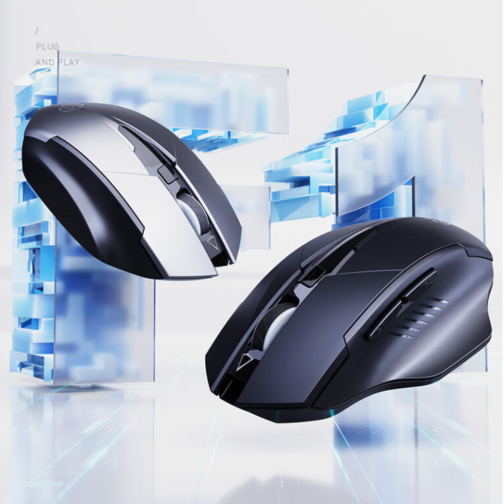 INPHIC F1 Wireless Mouse 500mAh Large Ergonomic Rechargeable 2.4G Optical PC Laptop Cordless Mice with USB Nano Receiver, for Windows Computer Office, Black