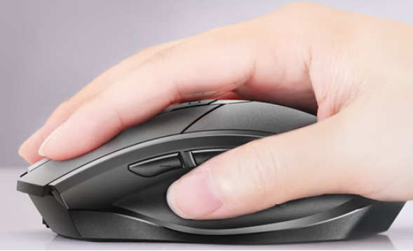 INPHIC Wireless Mouse, Large Ergonomic Rechargeable 2.4G Optical PC Laptop Cordless Mice 500mAh with USB Nano Receiver, for Windows Computer Office, Grey