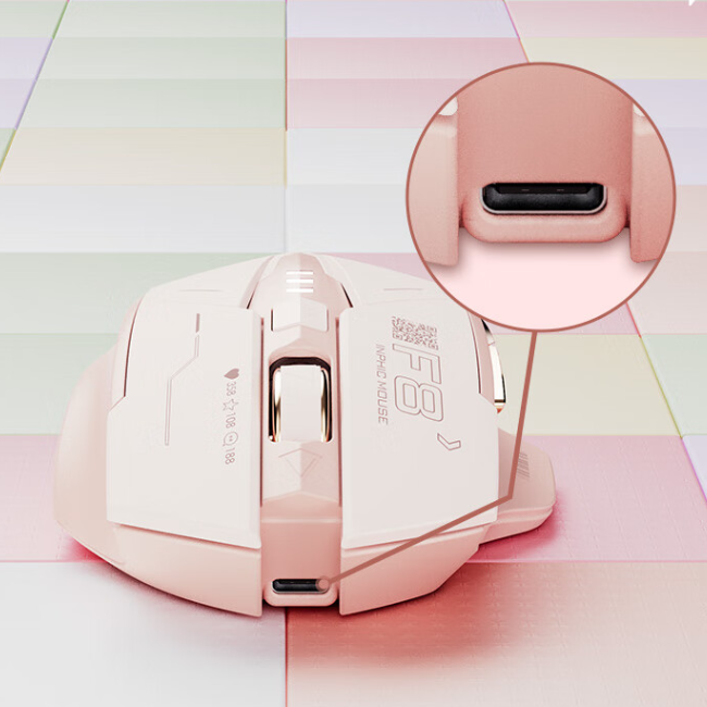 INPHIC Wireless Mouse Pink, 2.4G USB Rechargeable Wireless Mice Silent Click, Cute Portable Ergonomic Computer Cordless Mouse for Laptop Mac MacBook