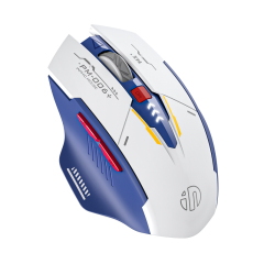 INPHIC M6P Wireless Mouse, INPHIC Rechargeable Ergonomic Silent Mice with 2.4G USB Receiver Mecha Style Mouse Wireless for Laptop Computer Mac MacBook, Blue & White
