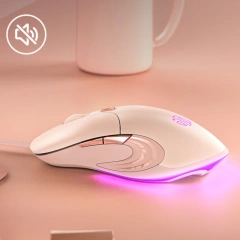 INPHIC B8 Gaming Mouse, High Performance Programable Wired Mouse 4000 DPI, 7 Programmable Buttons, On-Board Memory, Mouse Backlit for Office or Gamer,Pink