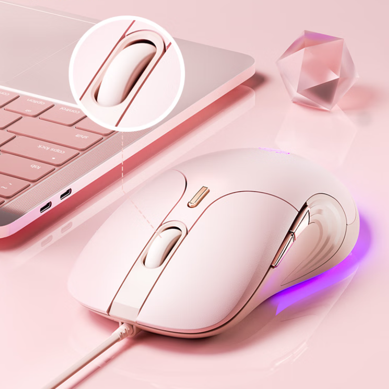 INPHIC Gaming Mouse, High Performance Programable Wired Mouse 4000 DPI, 7 Programmable Buttons, On-Board Memory, Mouse Backlit for Office or Gamer