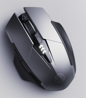 INPHIC Wireless Mouse, [Upgraded: Battery Level Visible] Large Ergonomic Rechargeable 2.4G Optical PC Laptop Cordless Mice with USB Nano Receiver, Grey