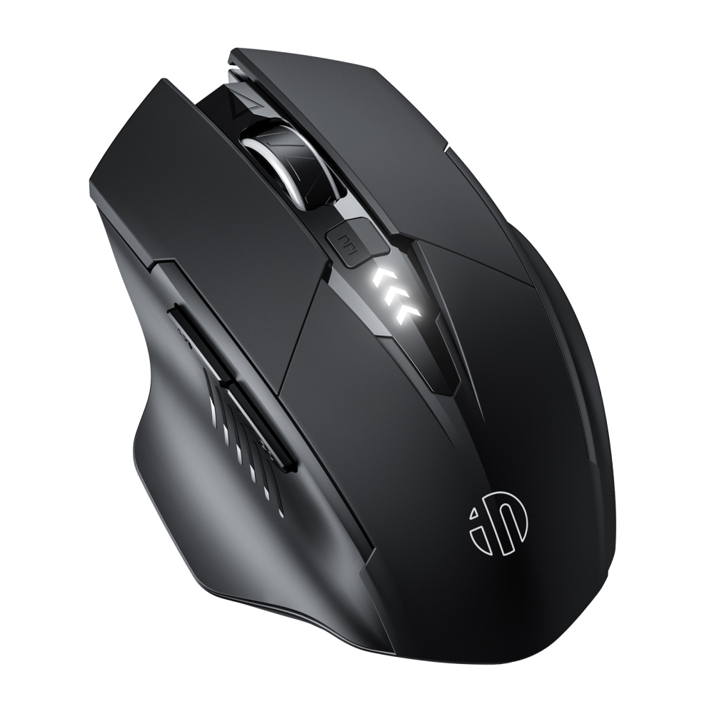 INPHIC Wireless Mouse, [Upgraded: Battery Level Visible] Large Ergonomic Rechargeable 2.4G Optical PC Laptop Cordless Mice with USB Nano Receiver, Black