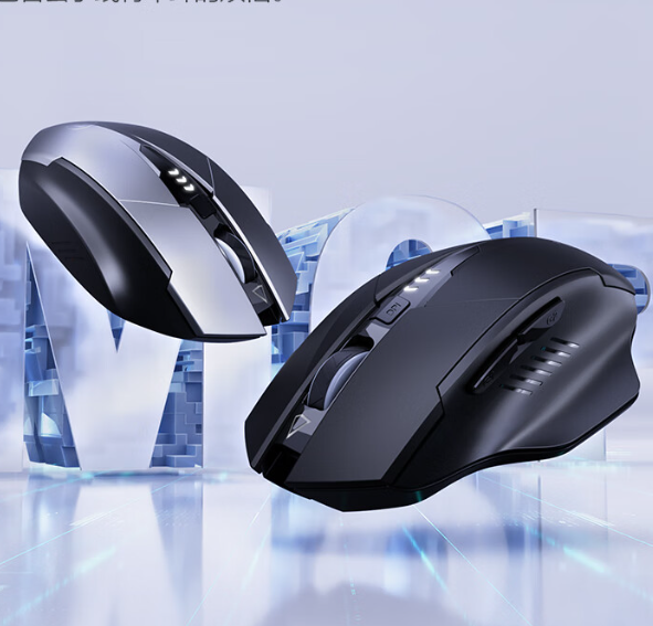 INPHIC Wireless Mouse, [Upgraded: Battery Level Visible] Large Ergonomic Rechargeable 2.4G Optical PC Laptop Cordless Mice with USB Nano Receiver, Grey