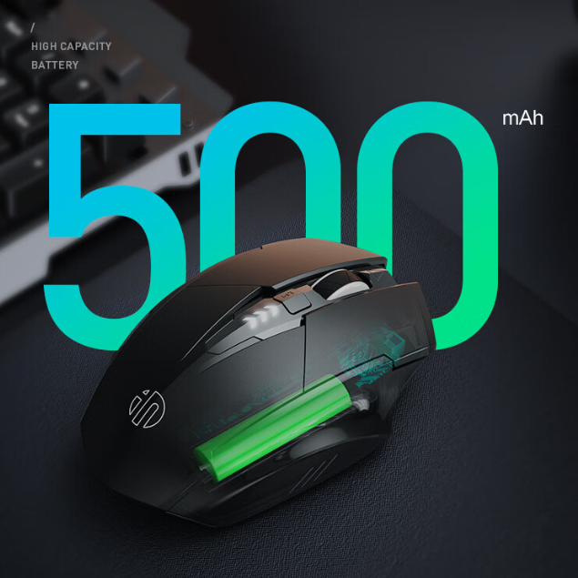 INPHIC Wireless Mouse, [Upgraded: Battery Level Visible] Large Ergonomic Rechargeable 2.4G Optical PC Laptop Cordless Mice with USB Nano Receiver, Grey