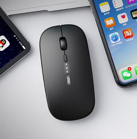INPHIC M1PRO Bluetooth Mouse, INPHIC Multi-Device Slim Silent Rechargeable Bluetooth Wireless Mouse (Tri-Mode: BT 5.0/4.0+2.4G), 1600DPI Portable Mouse for iPad MacBook Laptop Android Tablet Windows PC, Black