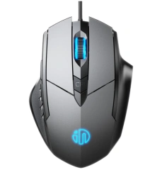 INPHIC W1 Wired Gaming Mouse, Silent Click and Programable, 3200DPI, 6-Button, Corded Mouse for PC Computer Laptop MacBook Office & Game, Black