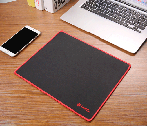 INPHIC PD50 Mouse Pad - Computer Mouse Mat with Anti-Slip Rubber Base, Easy Gliding, Durable Materials, Portable, in a Fresh Modern Design, Black
