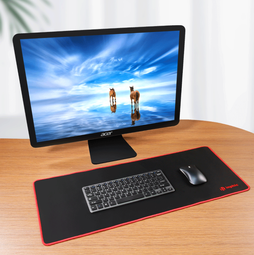 INPHIC PD100 Mouse Pad - Computer Mouse Mat with Anti-Slip Rubber Base, Easy Gliding, Durable Materials, Portable, in a Simple and Modern Design, Black