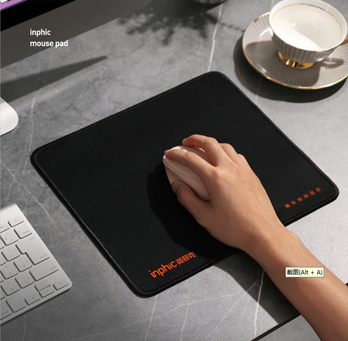 INPHIC PD50 Mouse Pad - Computer Mouse Mat with Anti-Slip Rubber Base, Easy  Gliding, Durable Materials, Portable, in a Simple and Modern Design, Black