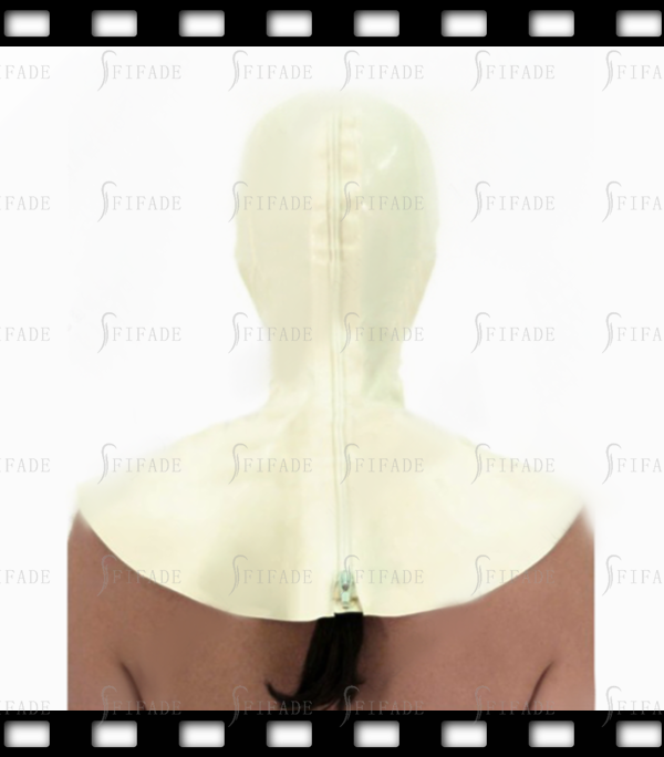Latex Rubber Gummi Hoods Masks Nun Style Transparent Face White Color Customized 0.4MM