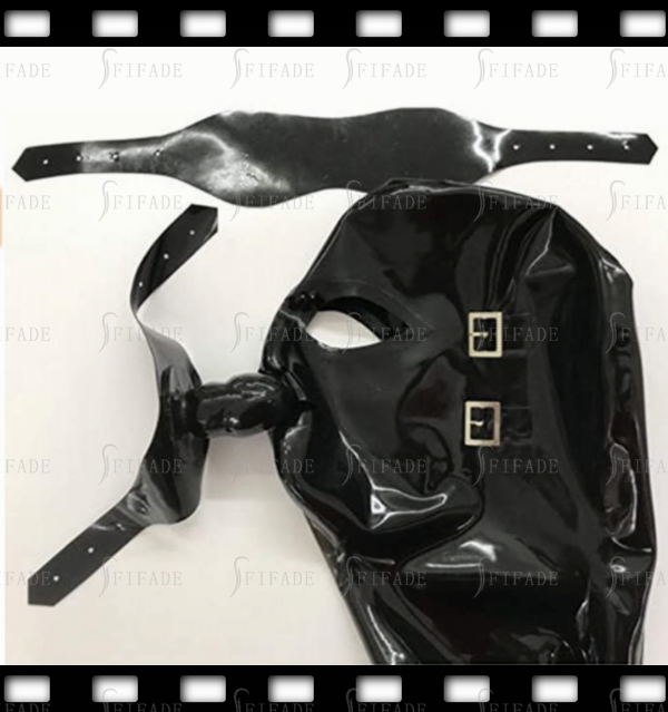 Latex Unisex Hoods Masks Mouth Condom detachable Eyes Cover BDSM Fetish Wear 0.4mm Customized