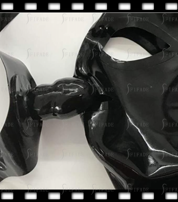 Latex Unisex Hoods Masks Mouth Condom detachable Eyes Cover Hair Tube No Wigs BDSM Fetish Wear 0.4mm Customized