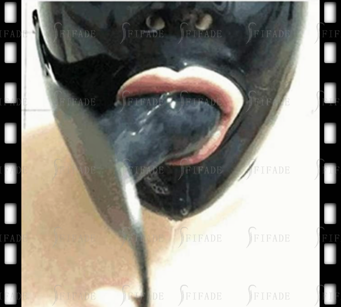 Latex Unisex Hoods Masks Mouth Condom detachable Eyes Cover Hair Tube No Wigs BDSM Fetish Wear 0.4mm Customized