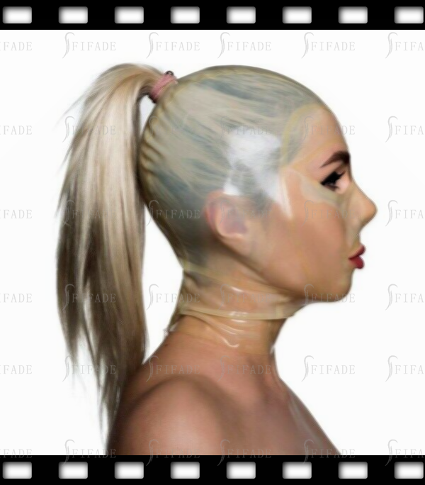 Latex Mask Hoods Hot Selling Classic Sexy Hoods for Women a Hair Hole on Top of Head Customized 0.4MM