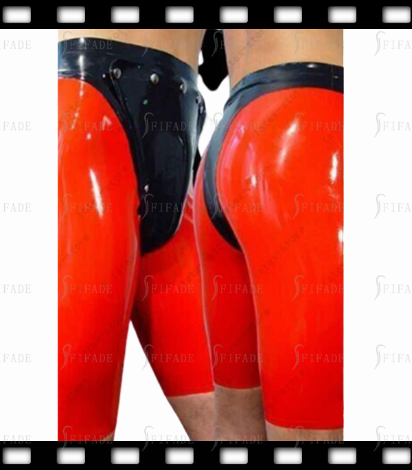 Latex Men's Middle Jogging Pants with Snap Codpiece Fitted Slim Customized 0.4MM