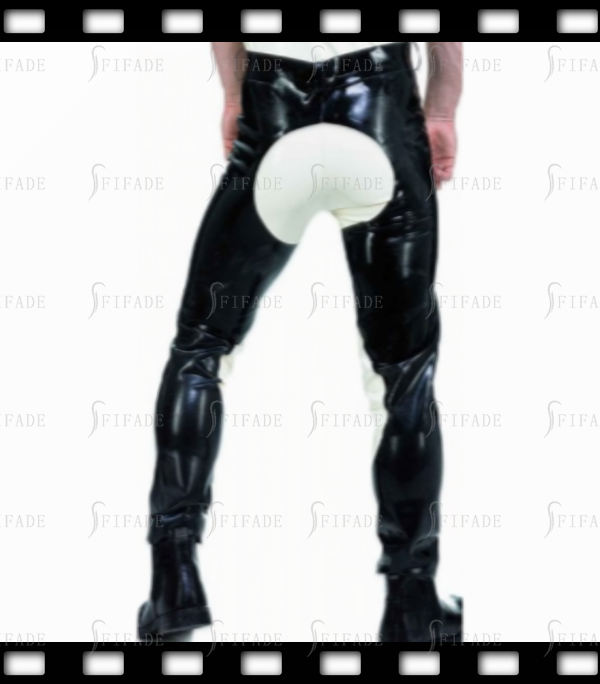 Latex Jeans for Men Gummi Breech Equestrian Pants Front Pockets Customize 0.4mm