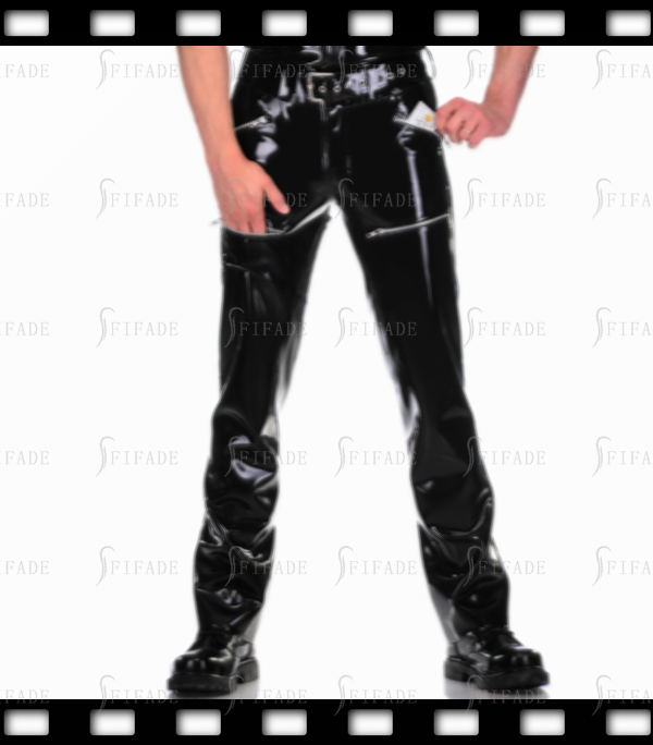 Latex Men's Trousers Male Cargo Pants 8 Zips Pockets Overalls Customized 0.4mm