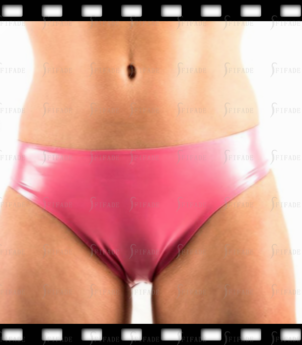 Latex Panties for Women Classic Underwear Metallic Pink Mid Waist Customized 0.4mm