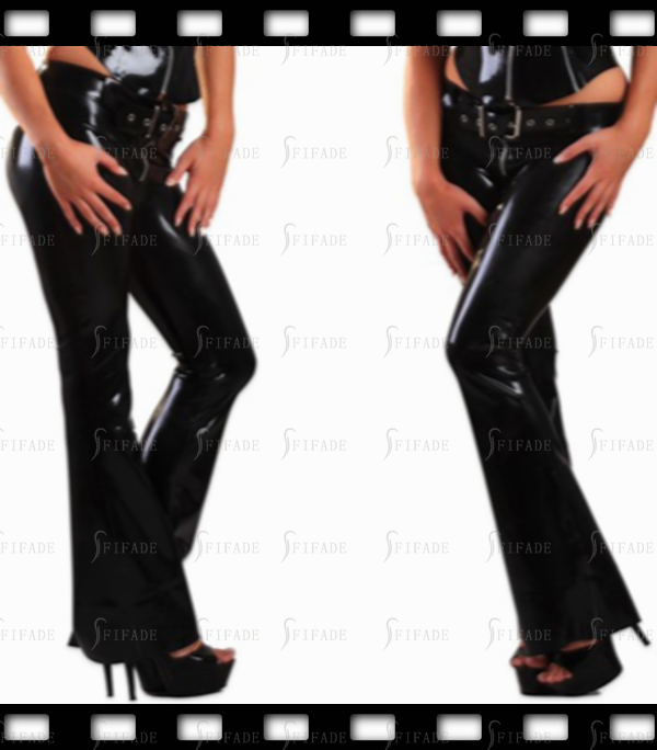 Latex Jeans Clasic Bootcut Style Front Pockets Zip Unisex Cool Customized 0.4mm