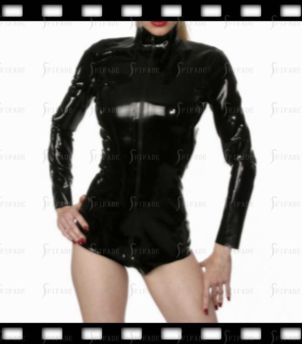 Latex Tops Classic Jacket for Women Princess Front Full Zip Customized 0.4mm