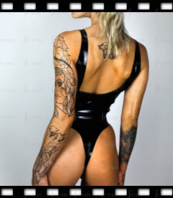 Latex Leotard Slip T-back Deep V Style Slim Fitted Sexy No Zip Customized 0.4mm