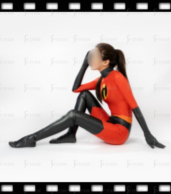 Latex Catsuit Cosplay Incredibles Wear Style Unisex Slim Fitted Back 3way Zip Customized 0.4mm