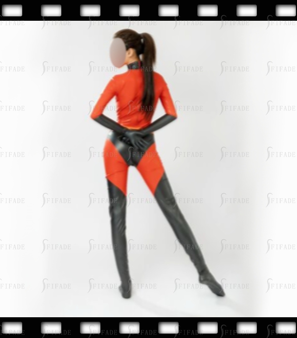 Latex Catsuit Cosplay Incredibles Wear Style Unisex Slim Fitted Back 3way Zip Customized 0.4mm