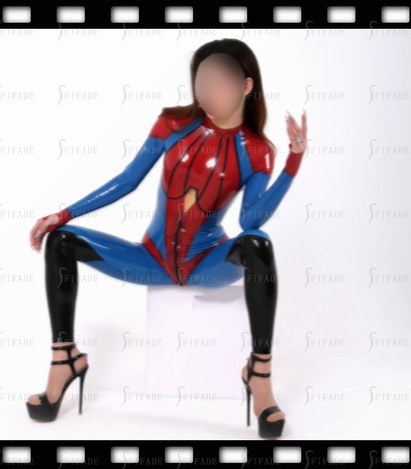 Latex Catsuit Cosplay Spider Wear Style Unisex Slim Fitted Back 3way Zip Customized 0.4mm
