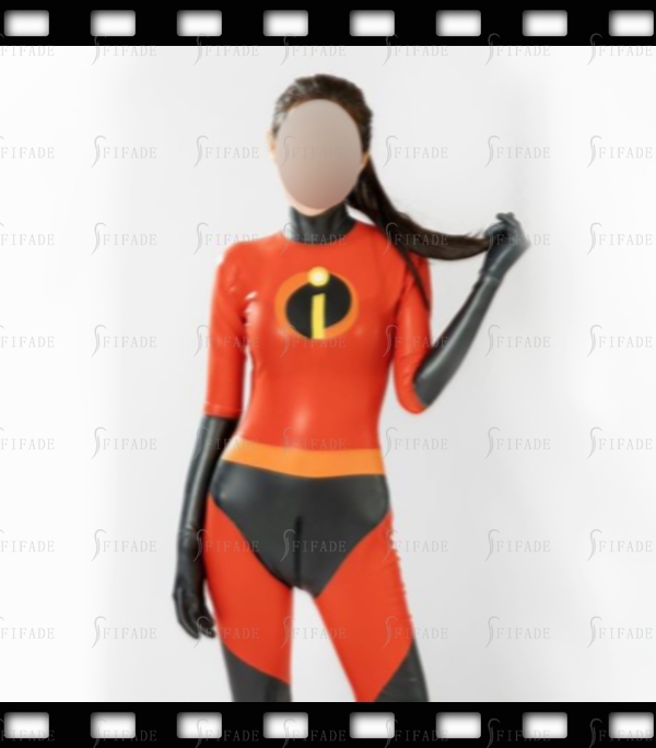 Latex Catsuit Cosplay Incredibles Wear Style Unisex Slim Fitted Back 3way Zip Customized 0.4mm