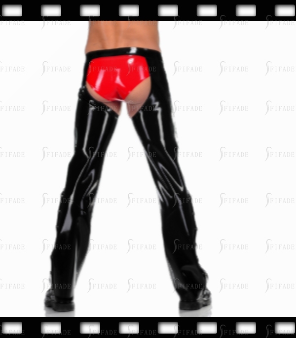 Latex Pants for Men Crotchless Side Zip Trousers Jean Sexy Cool Cowboy Play Customized 0.4mm