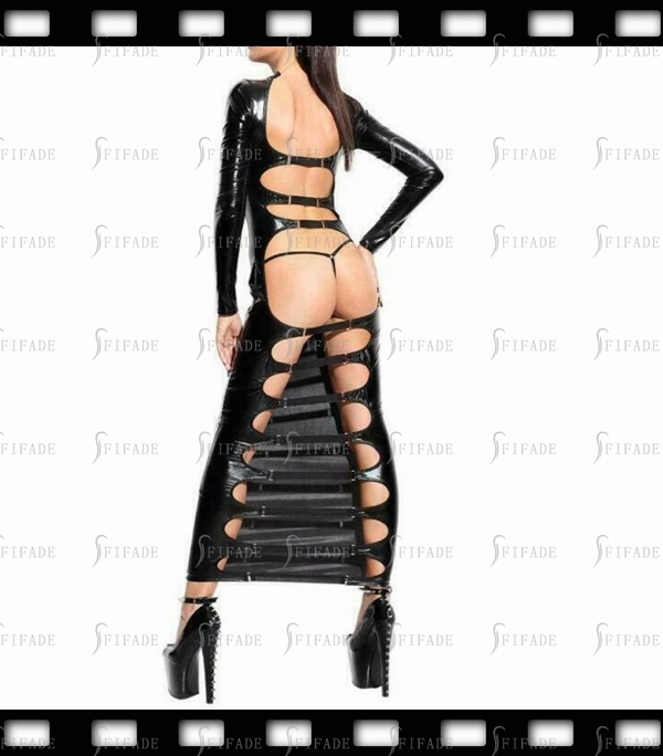 Latex Full Length Dress Sexy Backless Clubwear Sexy Unisex Csutomize 0.4mm