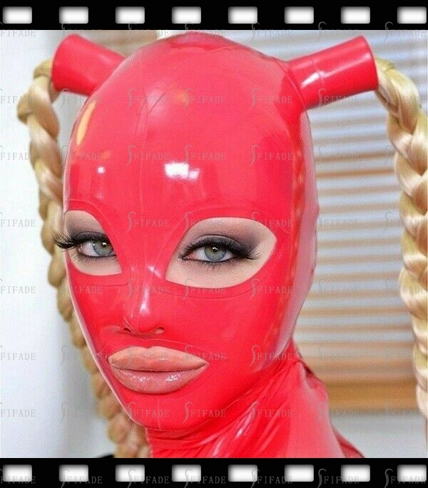 Latex Mask Hoods Unisex Two Hair Holes Without Hairs/Wigs Customized 0.4mm