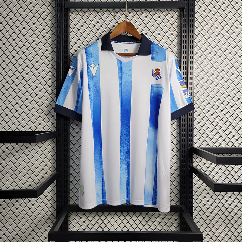 QCOFFICIAL | 2023/24 Real Sociedad HOME Fan Edition Football Soccer Jersey Shirt