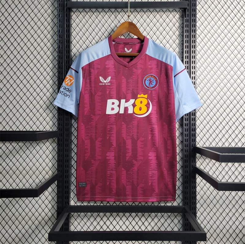 QCOFFICIAL | 2023/24 Aston Villa HOME Fans Edition Football Soccer Jersey Shirt