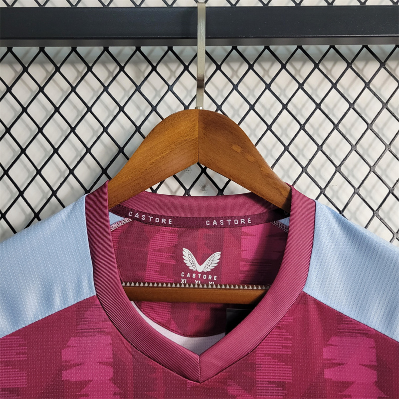 QCOFFICIAL | 2023/24 Aston Villa HOME Fans Edition Football Soccer Jersey Shirt