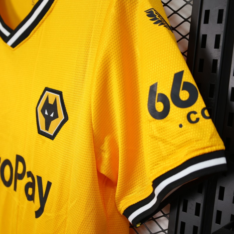 QCOFFICIAL | 2023/24 Wolverhampton Wanderers F.C. HOME Fans Edition Football Soccer Jersey Shirt