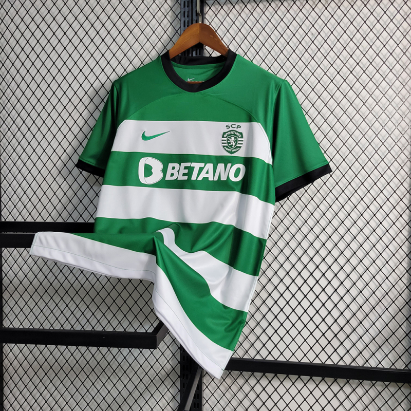 QCOFFICIAL | 2023/24 Lisbon Sporting CP HOME Fans Edition Football Soccer Jersey Shirt
