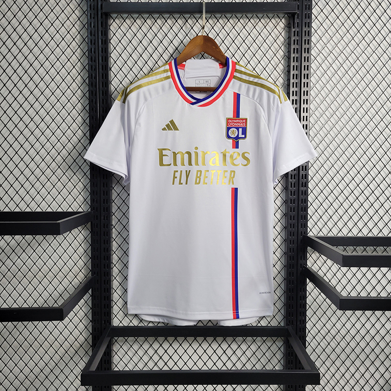 QCOFFICIAL | 2023/24 Olympique Lyonnais HOME Fans Edition Football Soccer Jersey Shirt